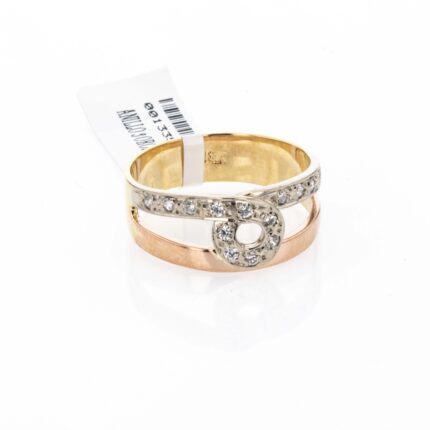 Anillo 3 oros con zircones