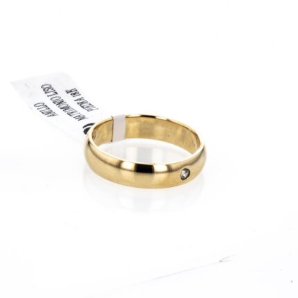 ANILLO DE MATRIMONIO LISO PIEDRA 18K