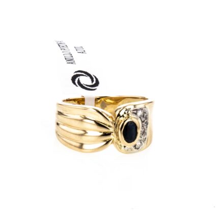 ANILLO PIEDRAS 1 AZUL 18K