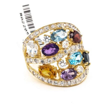 ANILLO PIEDRAS COLORES 18K