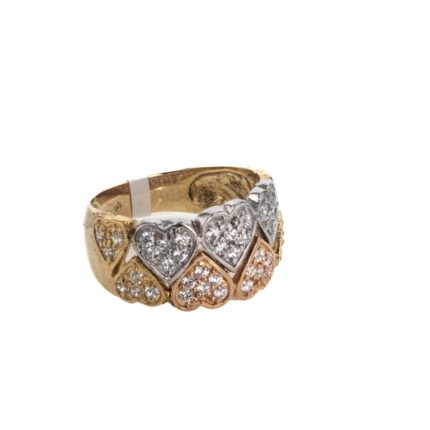 ANILLO 3 COLORES CON ZIRCONES 18K