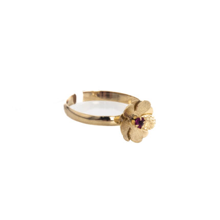 ANILLO FLOR CON ZIRCON 18K