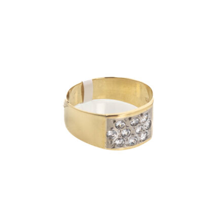 ANILLO 2 COLORES CON ZIRCONES 18K
