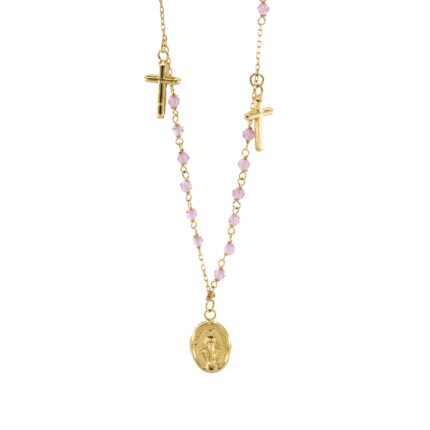 CADENA TIPO ROSARIO 18K