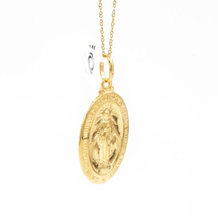 DIJE OVALADO VIRGEN 18K