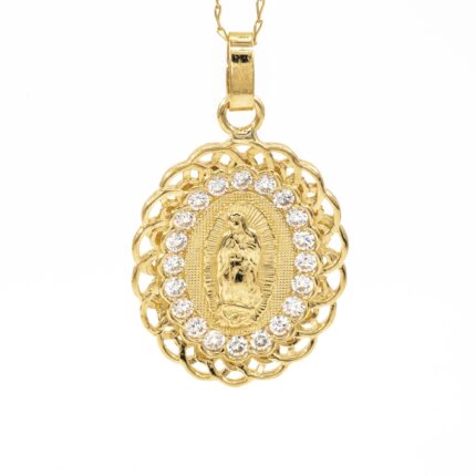 DIJE RELIGIOSO CON PIEDRAS 18K