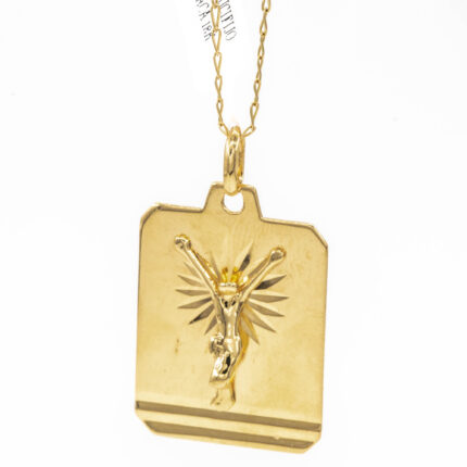 DIJE CRUCIFIJO PLACA 18K