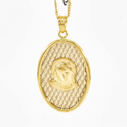 DIJE OVALADO VIRGEN 18K