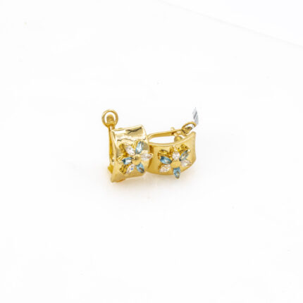 ARETES CORTOS PIEDRAS 18K