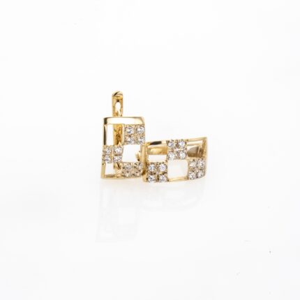 ARETES CORTOS PIEDRAS 18K