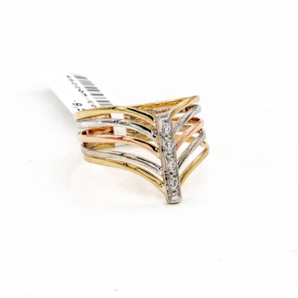 ANILLO 3 OROS PIEDRAS 18K