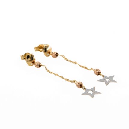 ARETES TOPOS LARGOS 18K