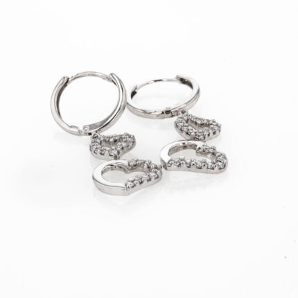 ARETES ORO BLANCO PIEDRAS 18K