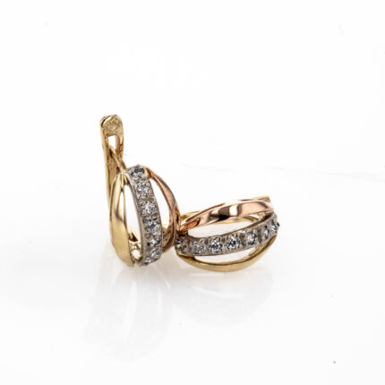 ARETES CORTOS PIEDRAS 18K