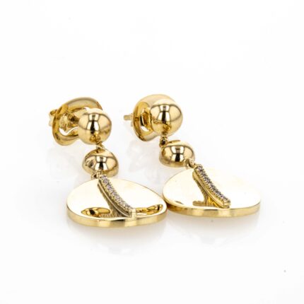 ARETES TOPO CON PIEDRAS 18K