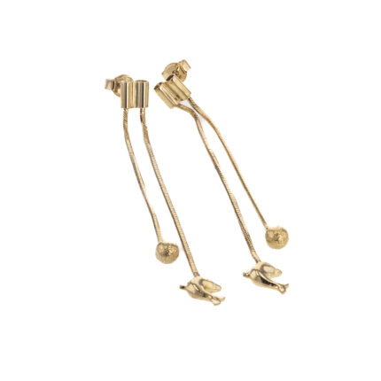 ARETES TOPOS LARGOS 18K