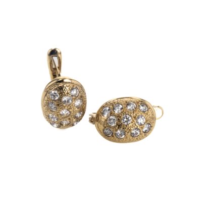 ARETES CORTOS CON ZIRCONES 18K