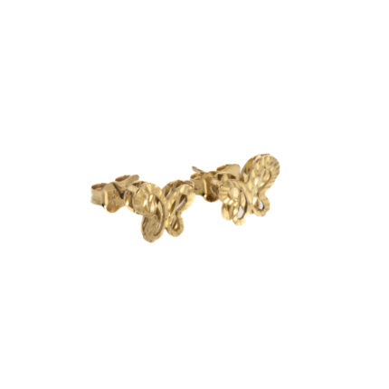ARETES TOPOS MARIPOSA 18K