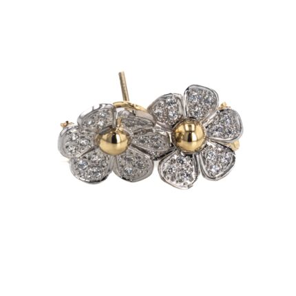 ARETES CORTOS 2 COLORES 18K