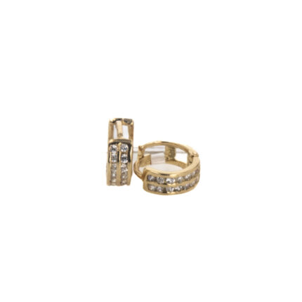 ARETES ARGOLLAS CON ZIRCONES 18K