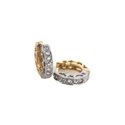 ARETES ARGOLLAS CON ZIRCONES 18K