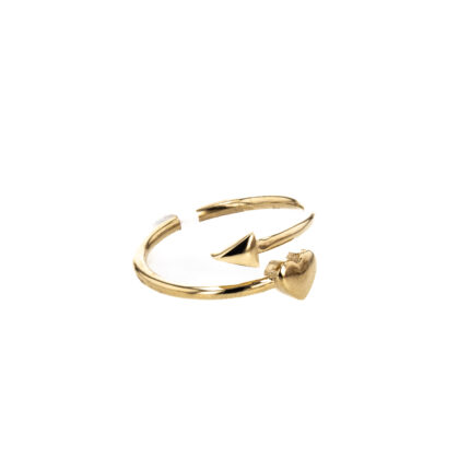 ANILLO CORAZON  Y FLECHA 18K