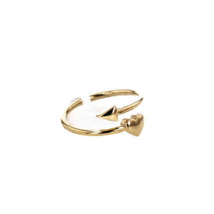 ANILLO CORAZON  Y FLECHA 18K