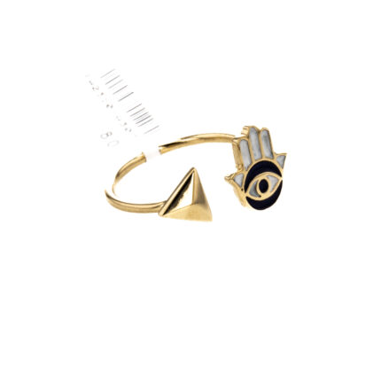 ANILLO MANO Y OJO TURCO 18K