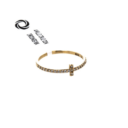 ANILLO CRUZ CON ZIRCONES 18K