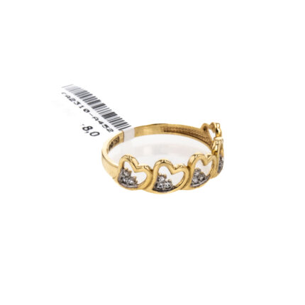ANILLO CORAZONES CON ZIRCONES 18K