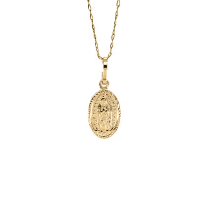 DIJE OVALADO VIRGEN 18K