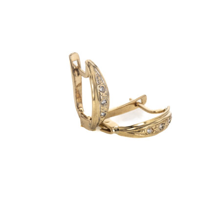 ARETES CORTOS CON ZIRCONES 18K