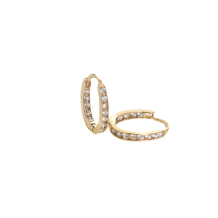ARETES ARGOLLAS CON ZIRCONES 18K