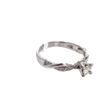 ANILLO 18K - P. FINA - O. BLANCO 0,30 CT APROX
