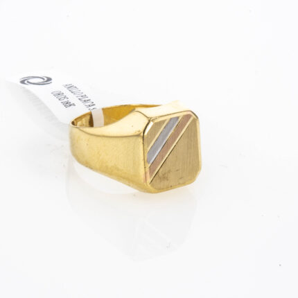 ANILLO PLACA 3 OROS 18K
