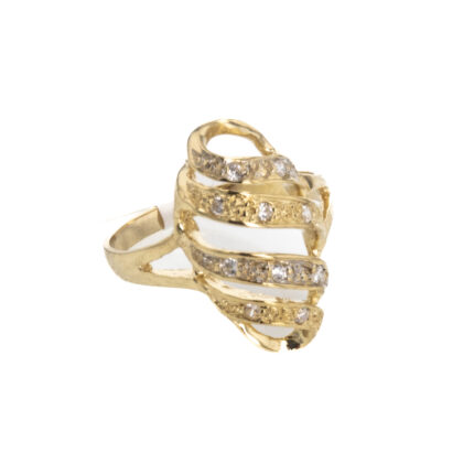 ANILLO OVALO CON ZIRCONES 18K