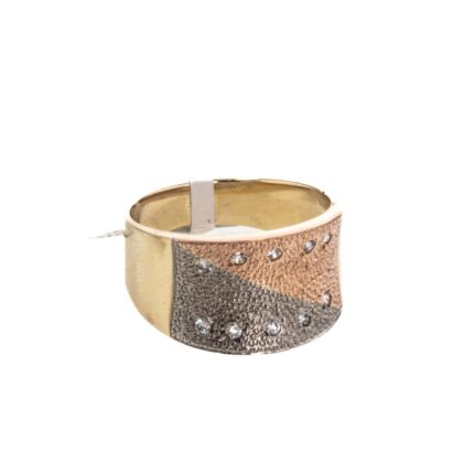 ANILLO 3 COLORES CON ZIRCONES 18K