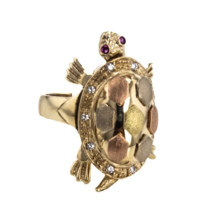 ANILLO TORTUGA 3 CON ZIRCONES 18K