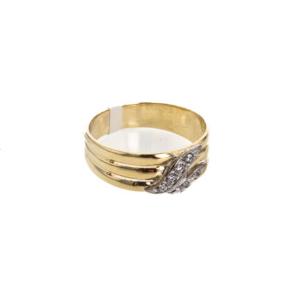 ANILLO 2 COLORES CON ZIRCONES 18K