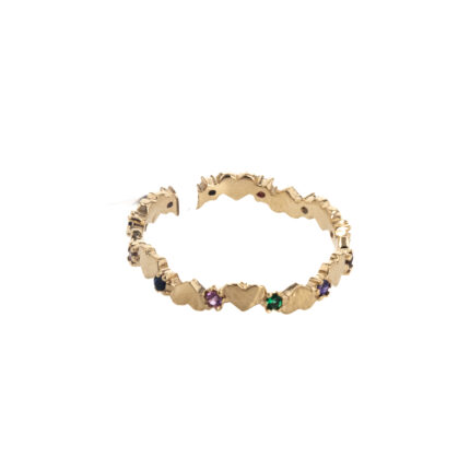 ANILLO CORAZONES CON ZIRCONES 18K