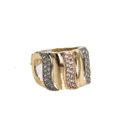 ANILLO 3 COLORES CON ZIRCONES 18K