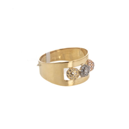 ANILLO 3 COLORES BOLAS DE FUEGO18K