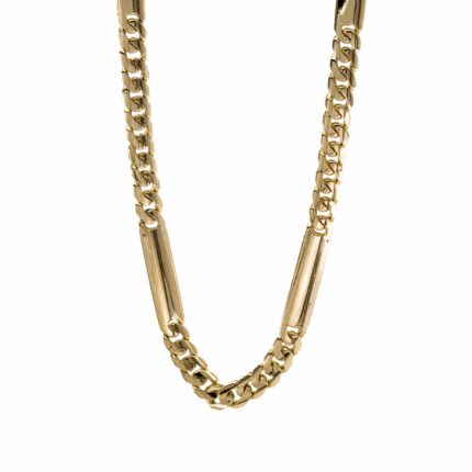 CADENA TEJIDO CUBANA ALTERNADA 18K