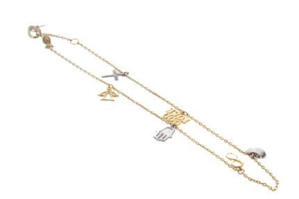 PULSERA TOBILLERA CON DIJES 18K