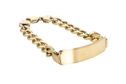 PULSERA TEJIDO CUBANA CON PLACA 18K