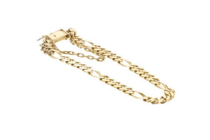 PULSERA TEJIDO CUBANA ALTERNADA 18K