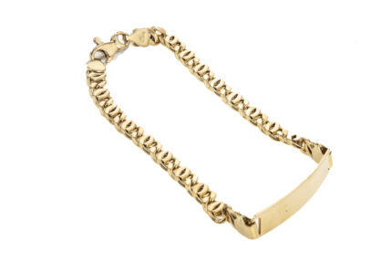 PULSERA PLACA OJO DE PAJARO 18K