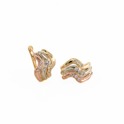 ARETES CON ZIRCONES 18K