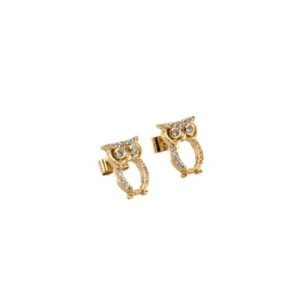 ARETES TOPOS BUHO CON ZIRCONES 18K
