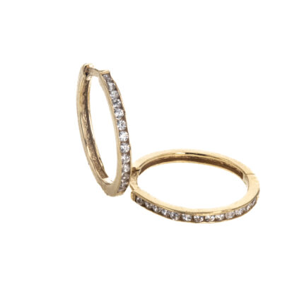 ARETES CANDONGAS CON ZIRCONES 18K
